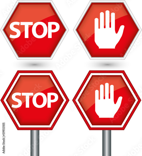 Stop sign, vector illustration