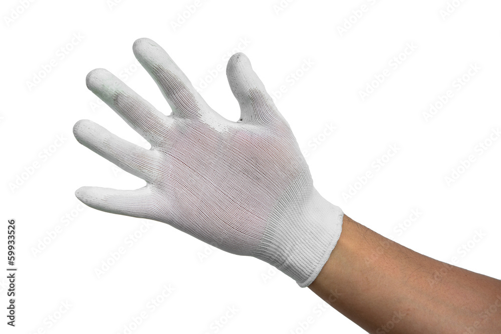 hand gloves on white
