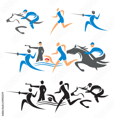 Modern pentathlon icons