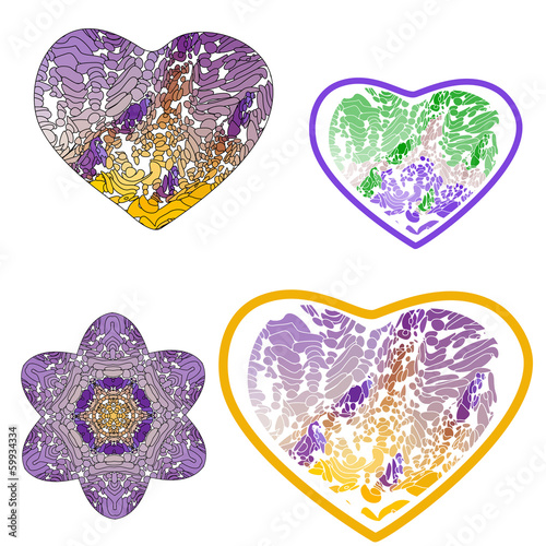 romantic purple, violet, lilac hearts