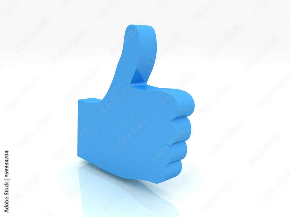 Thumbs up sign.3d render Thumbs up sign.3d render