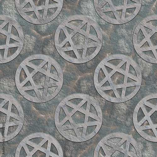 Pentagram. Seamless stone pattern.