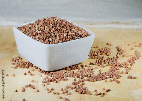 kasha buckwheat groats in a ceramic bowl