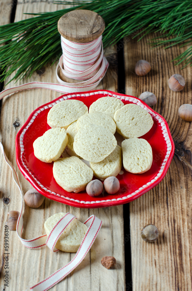 Walnut cookies on a plate Walnut cookies on a plate