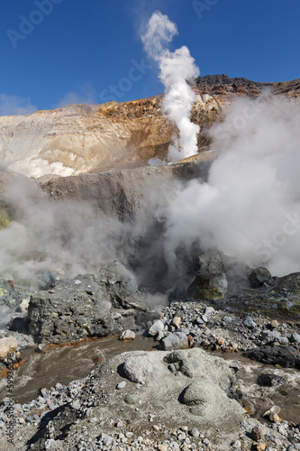 Crater active volcano of Kamchatka