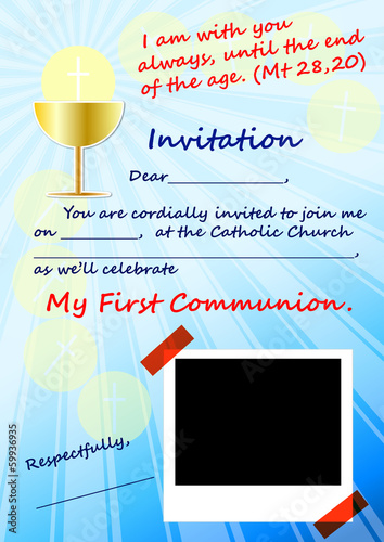 Invitation to the First Communion (scalable to A4)