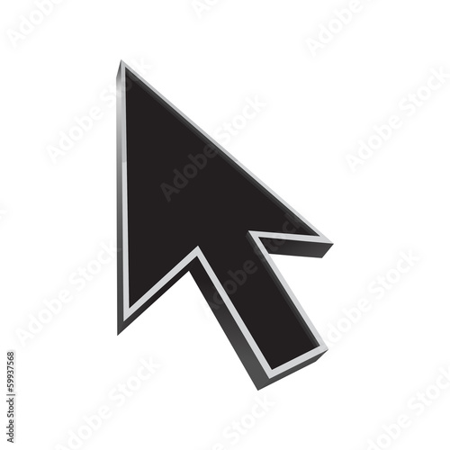 cursor 3d icon black
