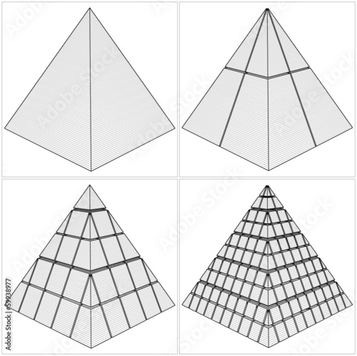 Cut Pyramid From The Simple To The Complicated Vector