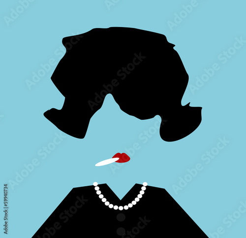 elegant woman wearing pearls and smoking marijuana