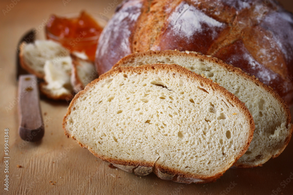 rustic homemade bread photographed under natural light rustic homemade bread photographed under natural light