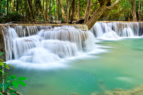 Beautiful deep forest waterfall in Thailand