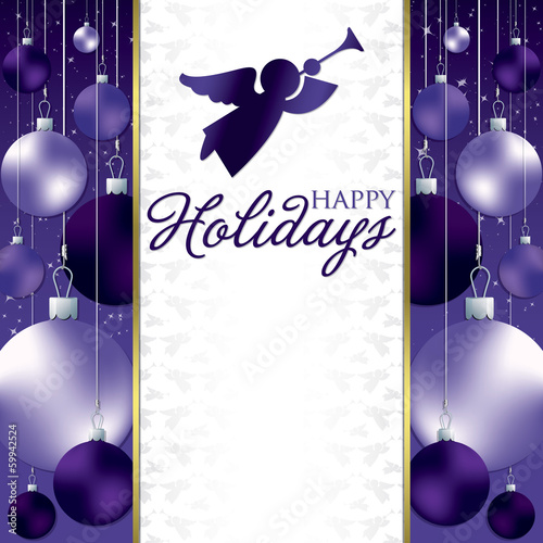 Christmas baubles invitation card in vector format.