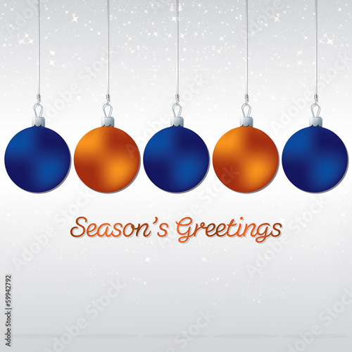 Simple, elegant bauble Christmas card in vector format.