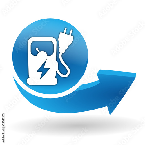 point de recharge sur bouton web bleu
