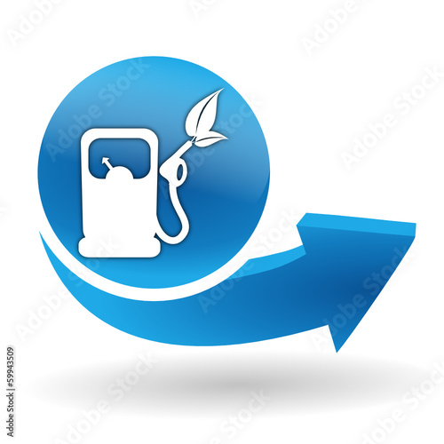 carburant écologique sur bouton web bleu