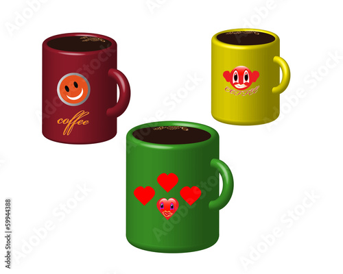 three cups of coffee