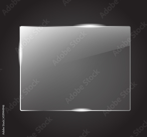 Elegant rectangle glassy transparent shining banner