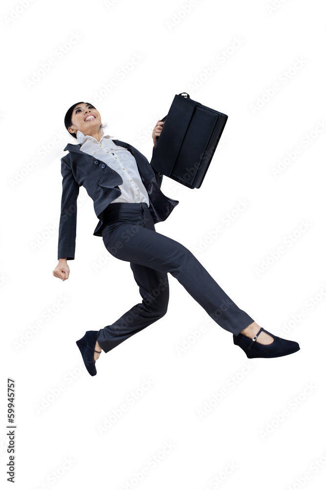 Pretty business woman running Pretty business woman running