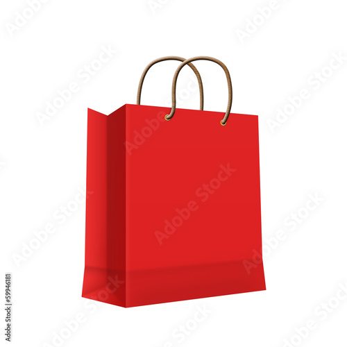 Carrier Paper Bag Red Empty