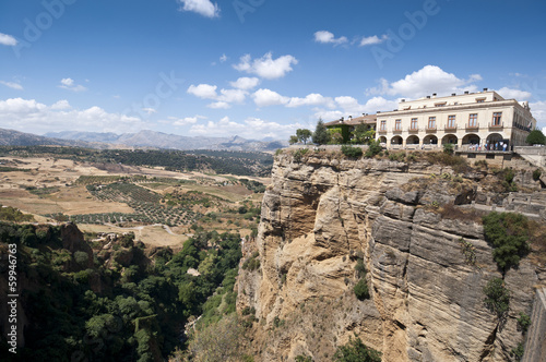 Cliffs under Ronda town, Malaga, Andalusia, Spain
