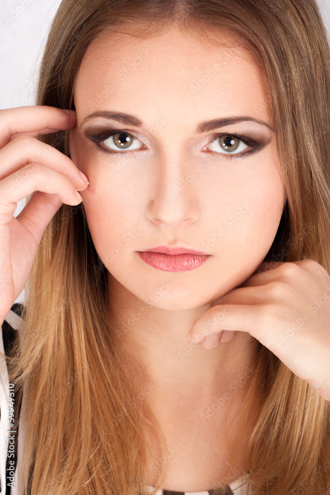 Fashion female model posing - close up portrait Fashion female model posing - close up portrait