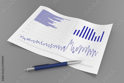 Sheet with Charts and Pen