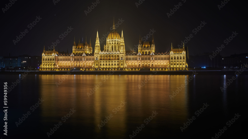 Parliament of Budapest, Hungary at night