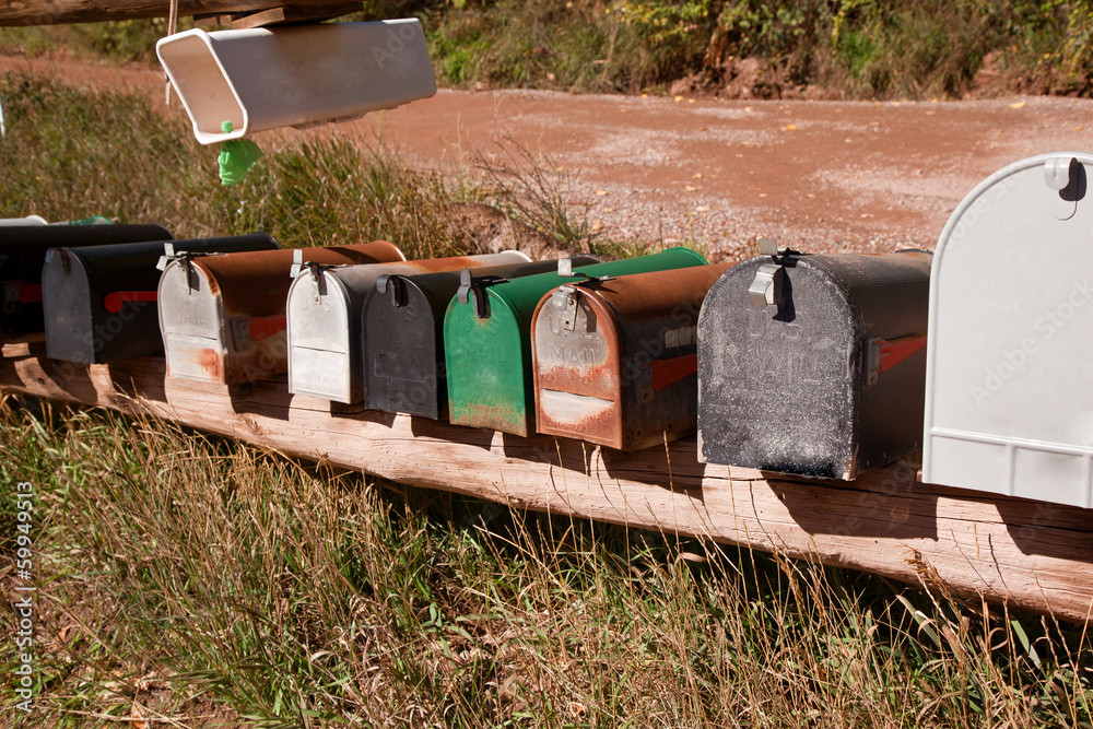 Mailboxes on the Street in United States Mailboxes on the Street in United States