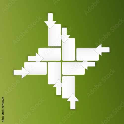 background with blank paper blocks and arrows