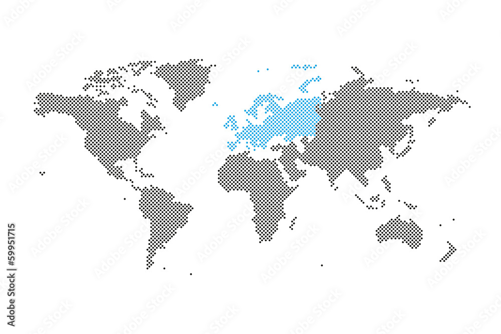 Europa in Welt-Karte