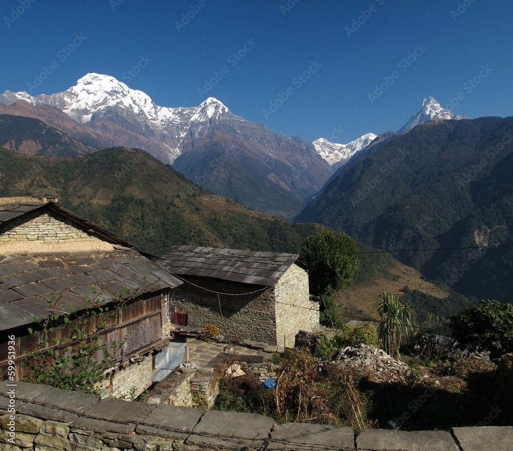 View from Ghandruk, famous Gurung village in Nepal