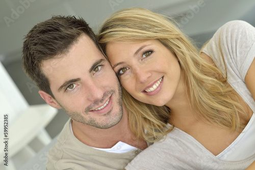 Portrait of cheerful in love couple