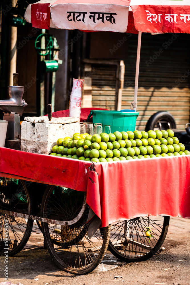 Asian farmer's market selling fresh fruits