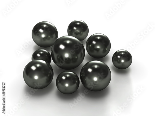 Black pearls with clipping path © bimxd