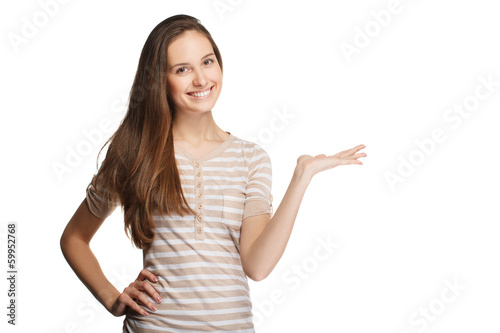 Portrait of a young girl with a pointer.