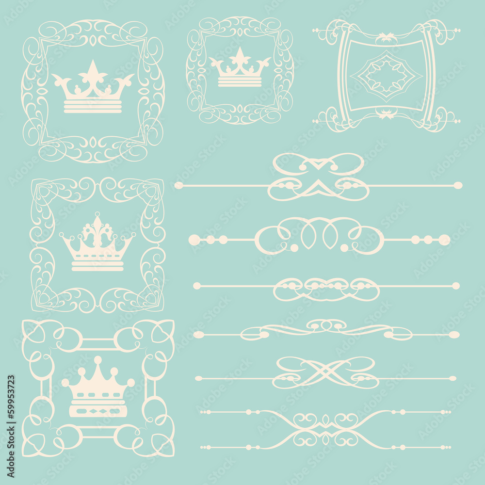 Vector set. Calligraphic design elements Vector set. Calligraphic design elements