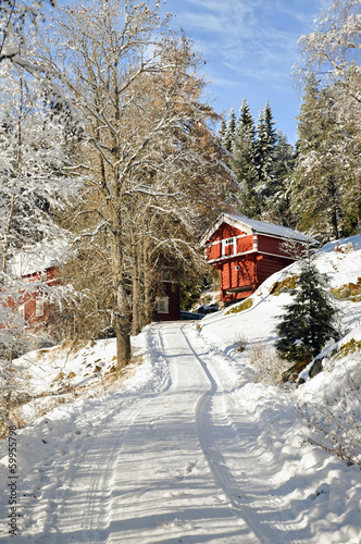 Norwegian snowy house © miladrumeva