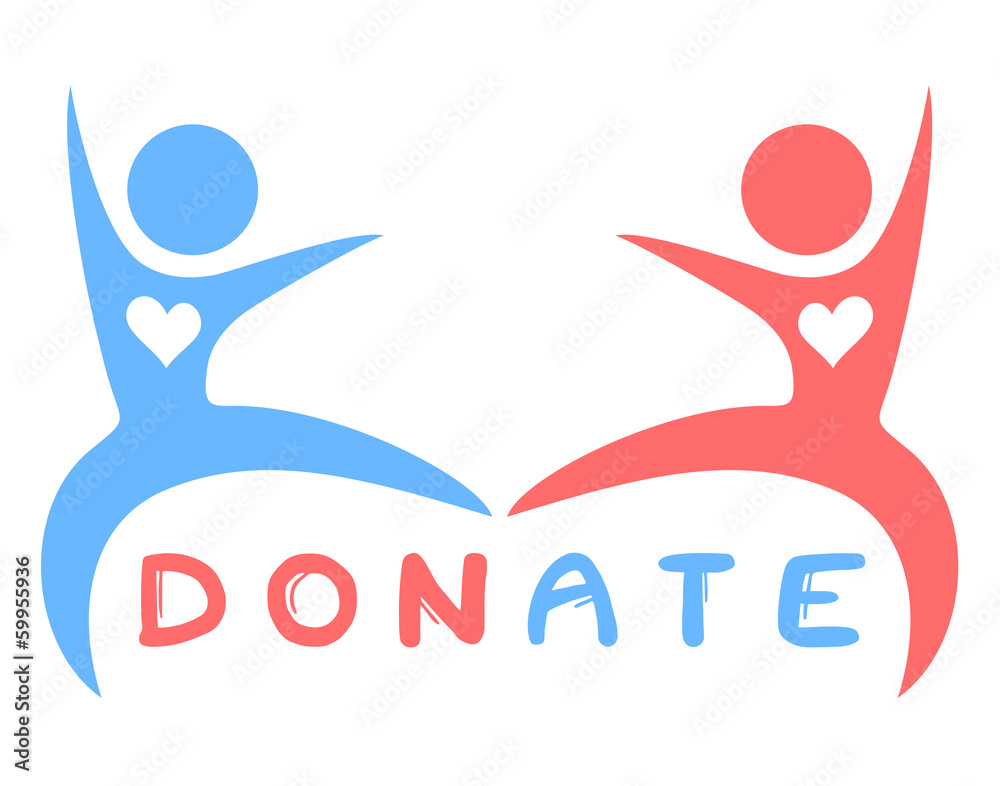 Schilderij op canvas Donate message