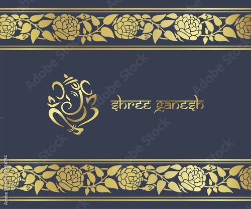 Ganesha, Hindu wedding card, royal Rajasthan, India