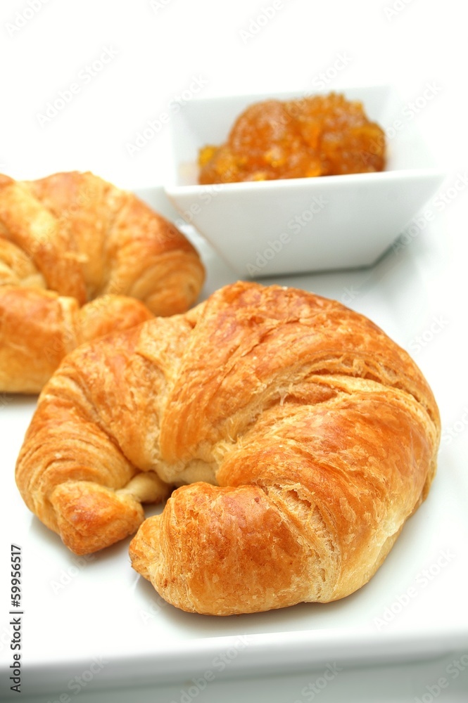 fresh croissant with marmalade fresh croissant with marmalade