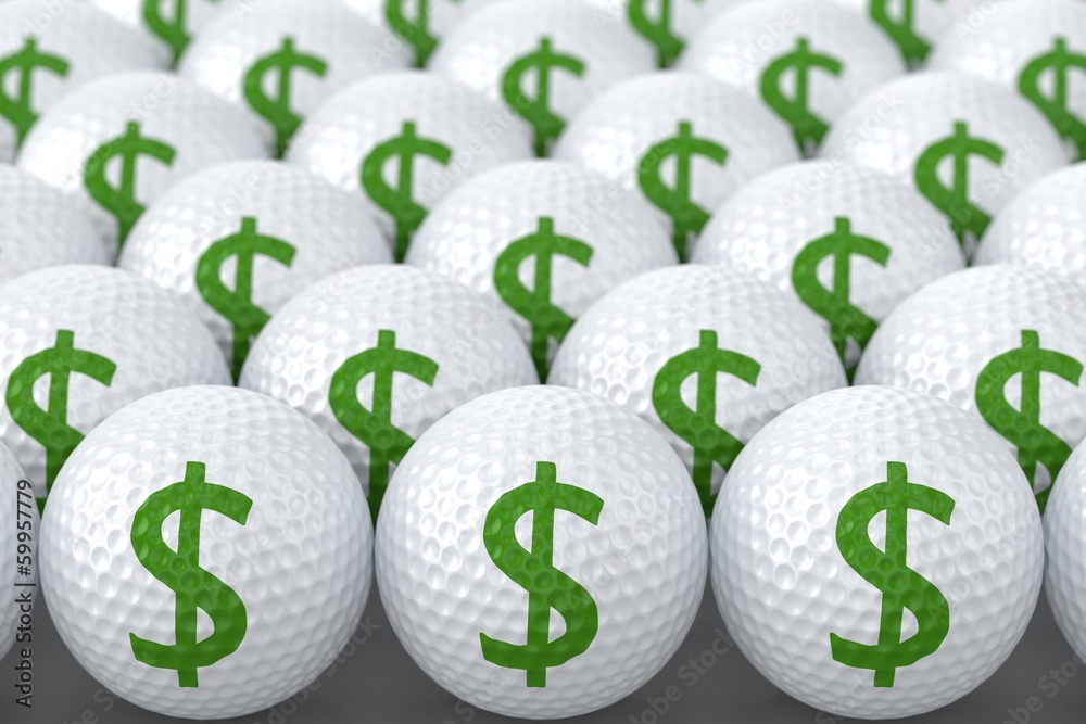 Golf Balls with Green Dollar Sign Golf Balls with Green Dollar Sign