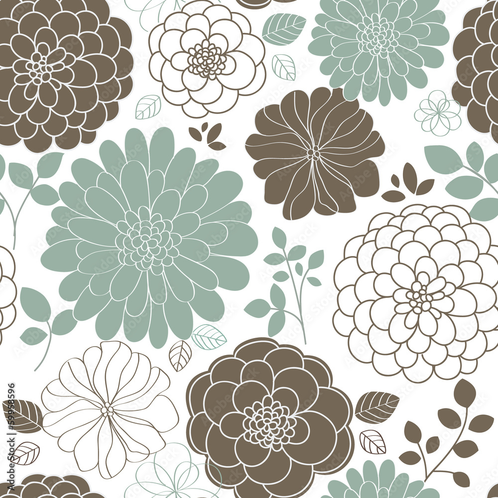 pattern floral seamless - obrazy, fototapety, plakaty 
