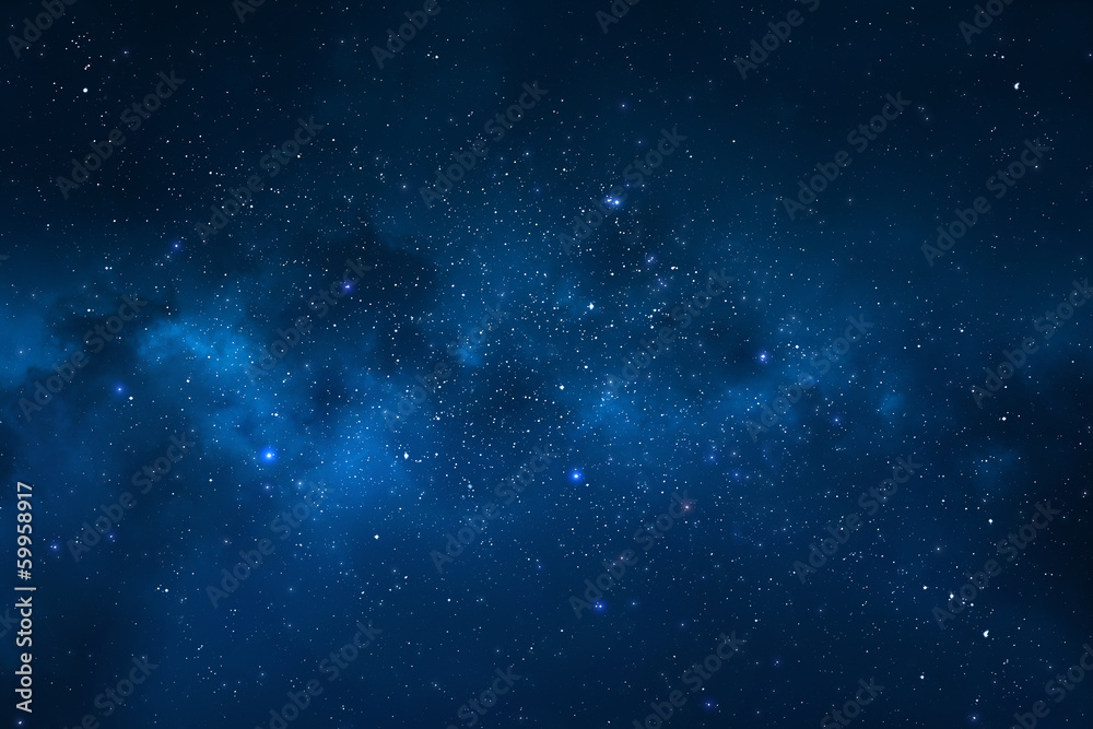 Fototapeta premium Nocne niebo - Wszechświat pełen gwiazd, mgławic i galaktyk