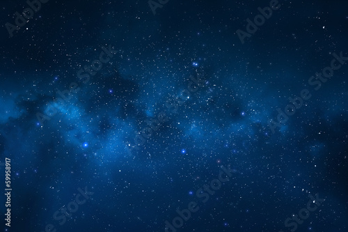 Nocne niebo - Wszechświat pełen gwiazd, mgławicy i galaktyki