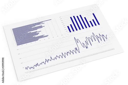 Obraz na płótnie Isolated Sheet with Charts