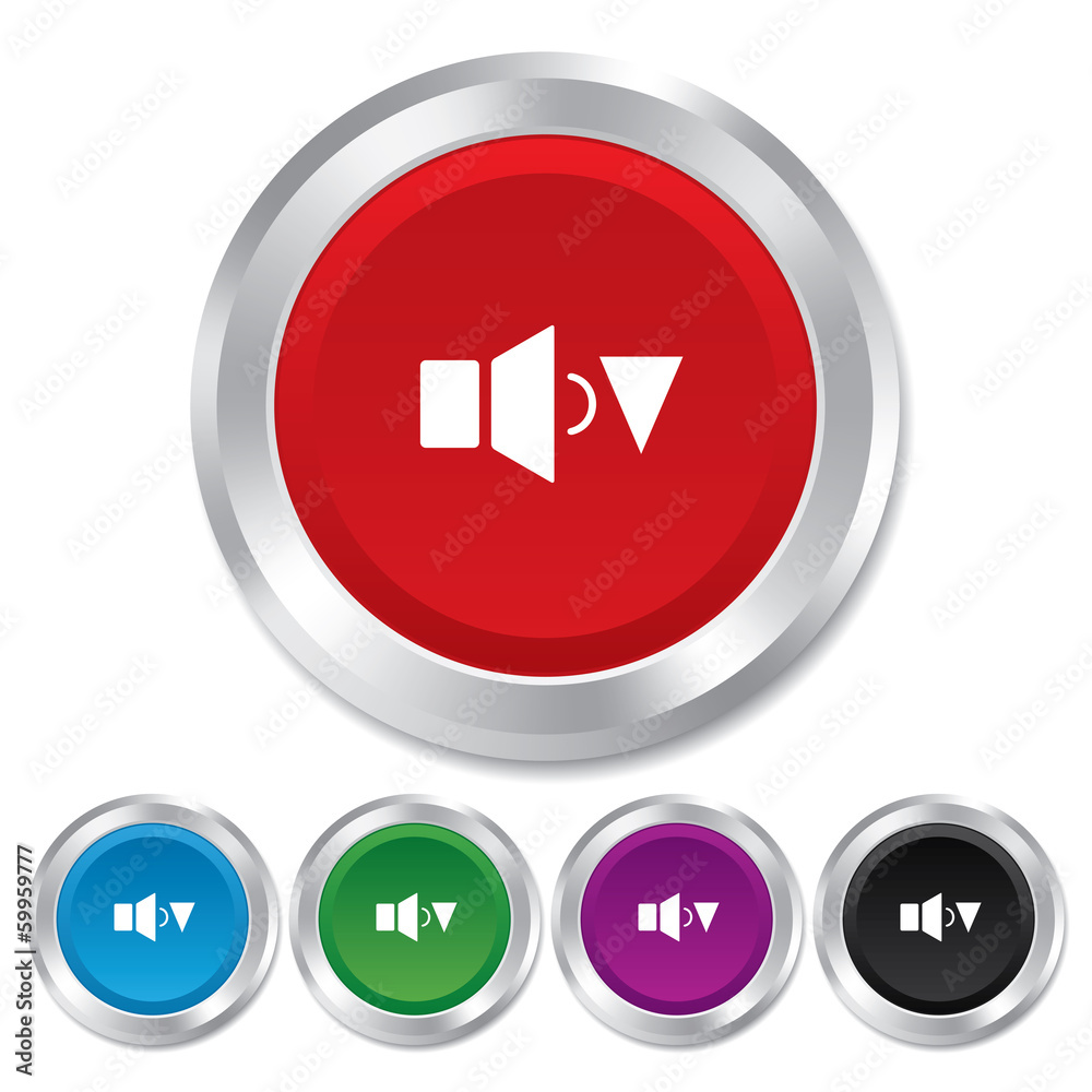 Speaker low volume sign icon. Sound symbol. Speaker low volume sign icon. Sound symbol.