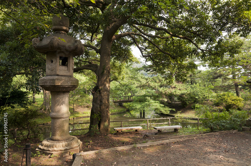 Lantern in japaneese garden Sankei-en
