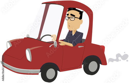 perso tertiaire moderne en voiture