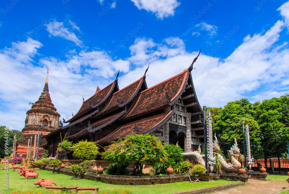 Wooden church at Wat Lok Molee in Chiangmai province of Thailand Wooden church at Wat Lok Molee in Chiangmai province of Thailand