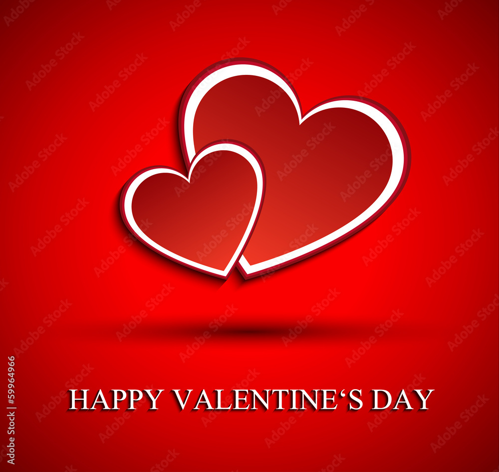 Two red hearts for Valentines day